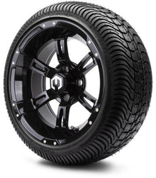 MODZ® 14" Ambush Glossy Black Wheels & Street Tires Combo