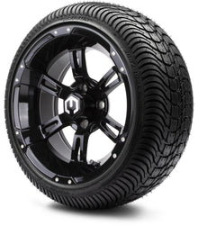MODZ® 14" Ambush Glossy Black Wheels & Street Tires Combo