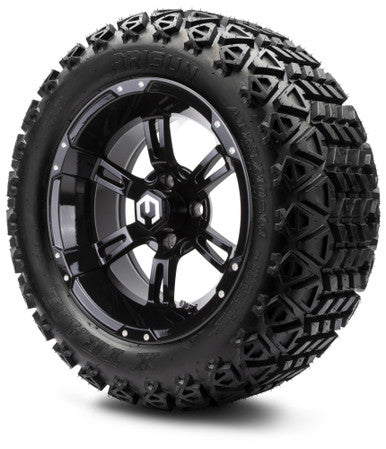 MODZ® 14" Ambush Glossy Black Wheels & Off-Road Tires Combo