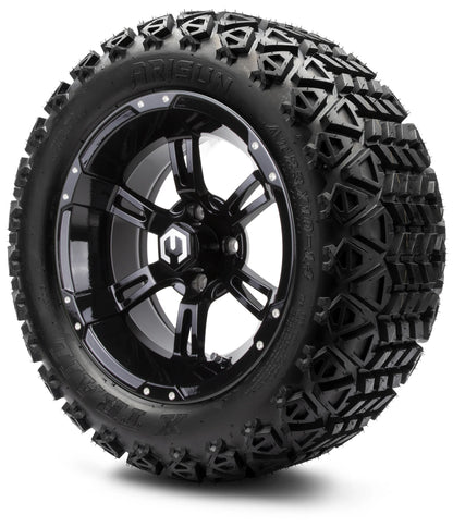 MODZ® 14" Ambush Glossy Black Wheels & Off-Road Tires Combo