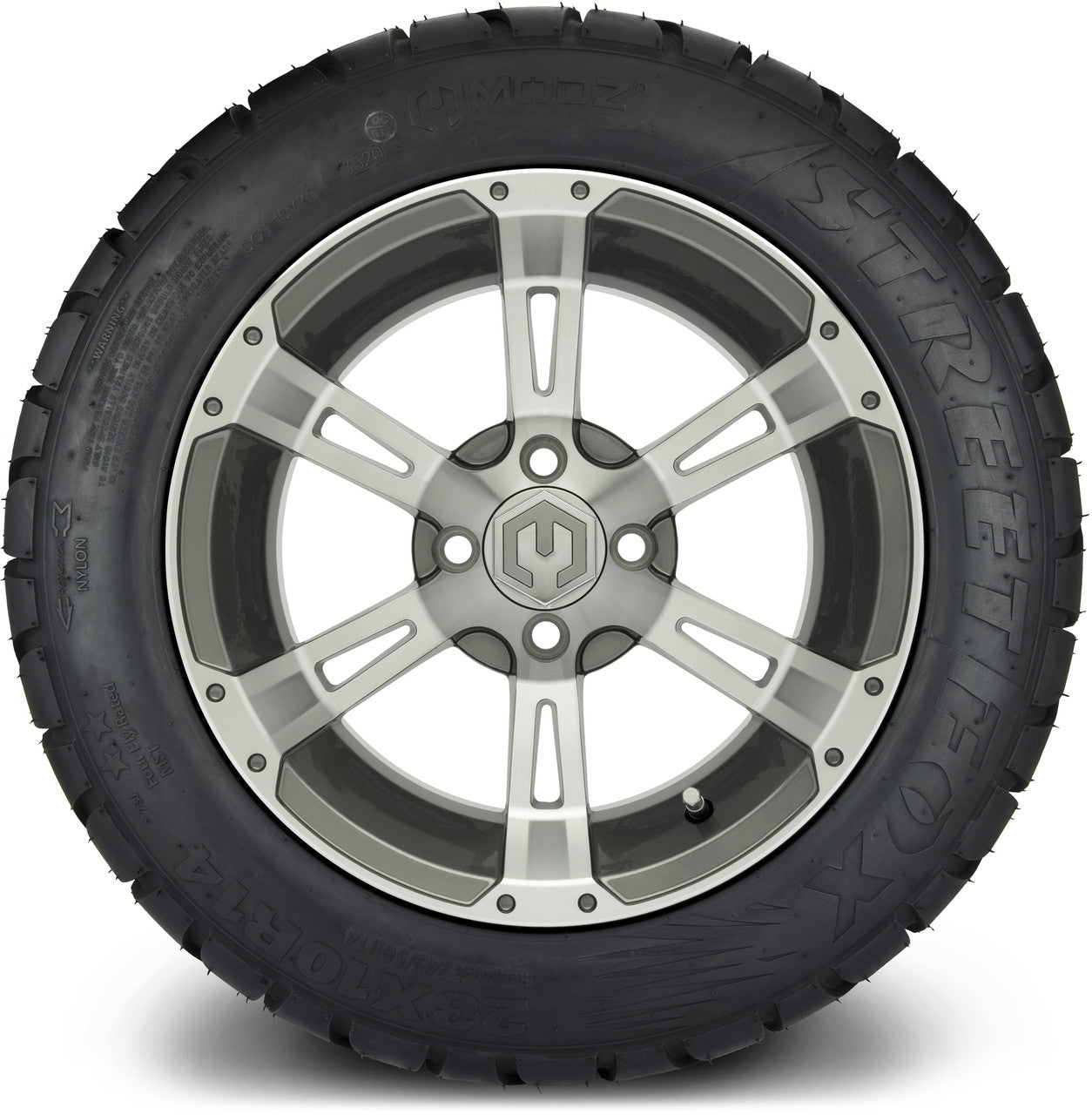 MODZ® 14" Ambush Gunmetal Wheels & Street Tires Combo