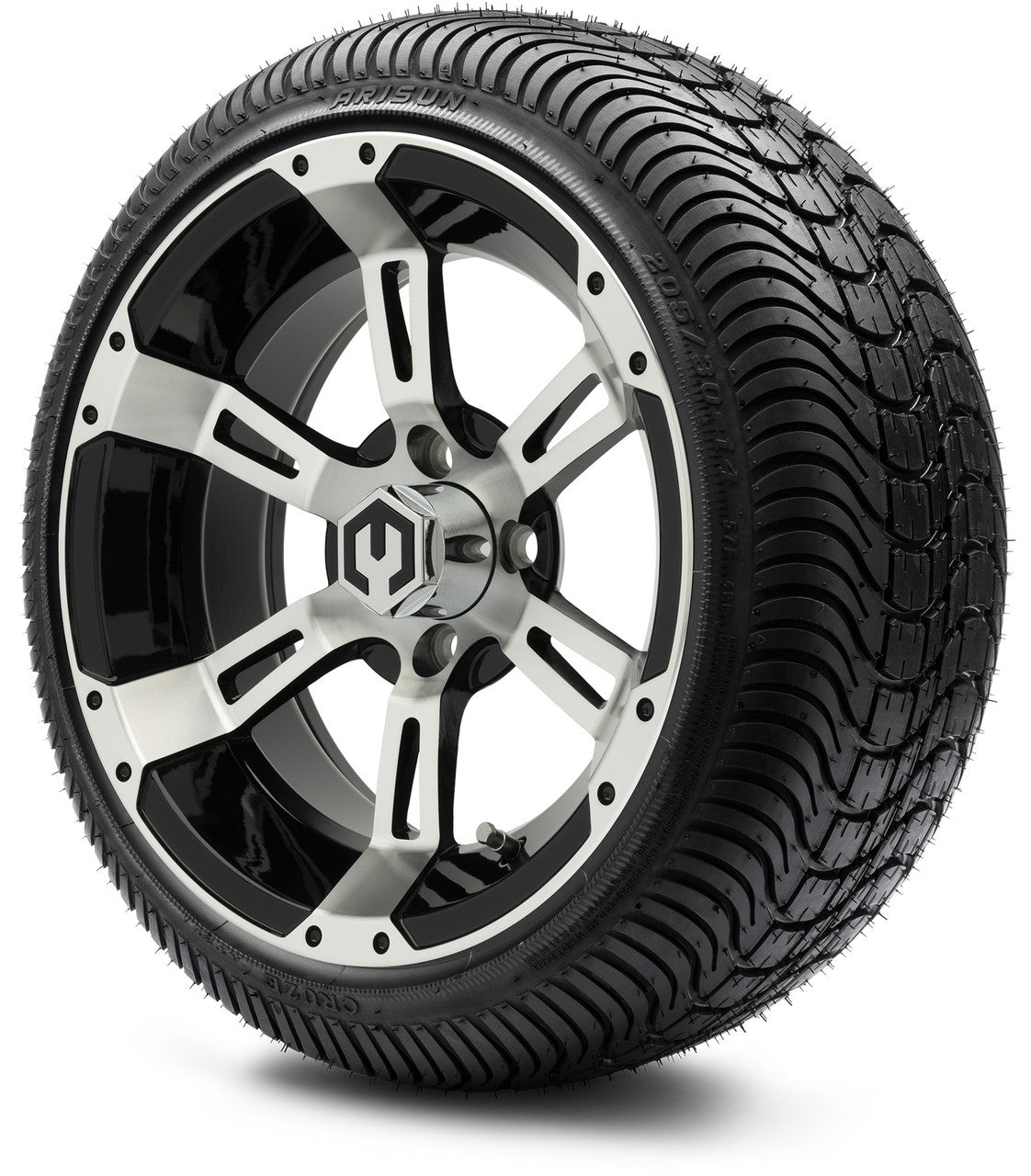 MODZ® 14" Ambush Machined Black Wheels & Street Tires Combo