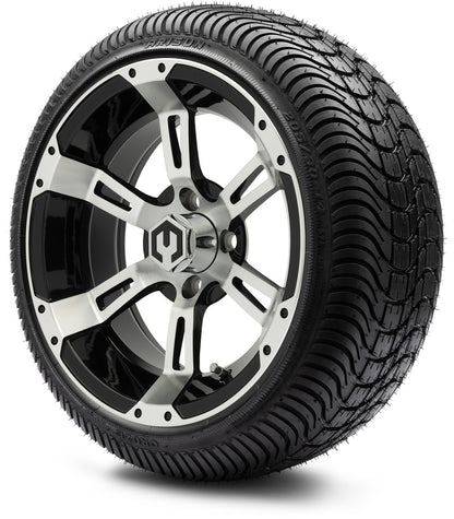 MODZ® 14" Ambush Machined Black Wheels & Street Tires Combo