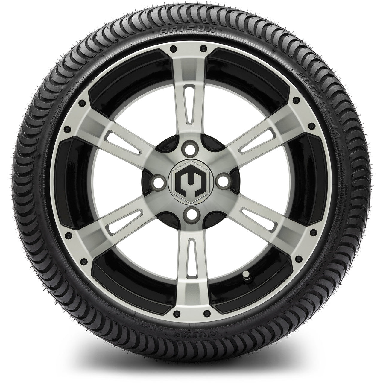 MODZ® 14" Ambush Machined Black Wheels & Street Tires Combo