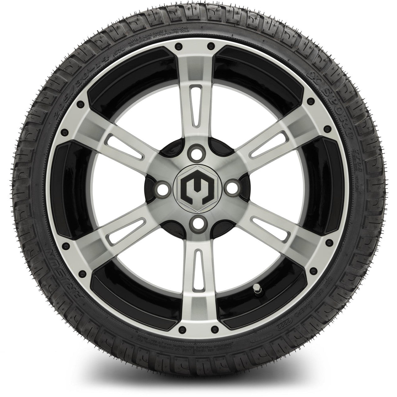 MODZ® 14" Ambush Machined Black Wheels & Street Tires Combo