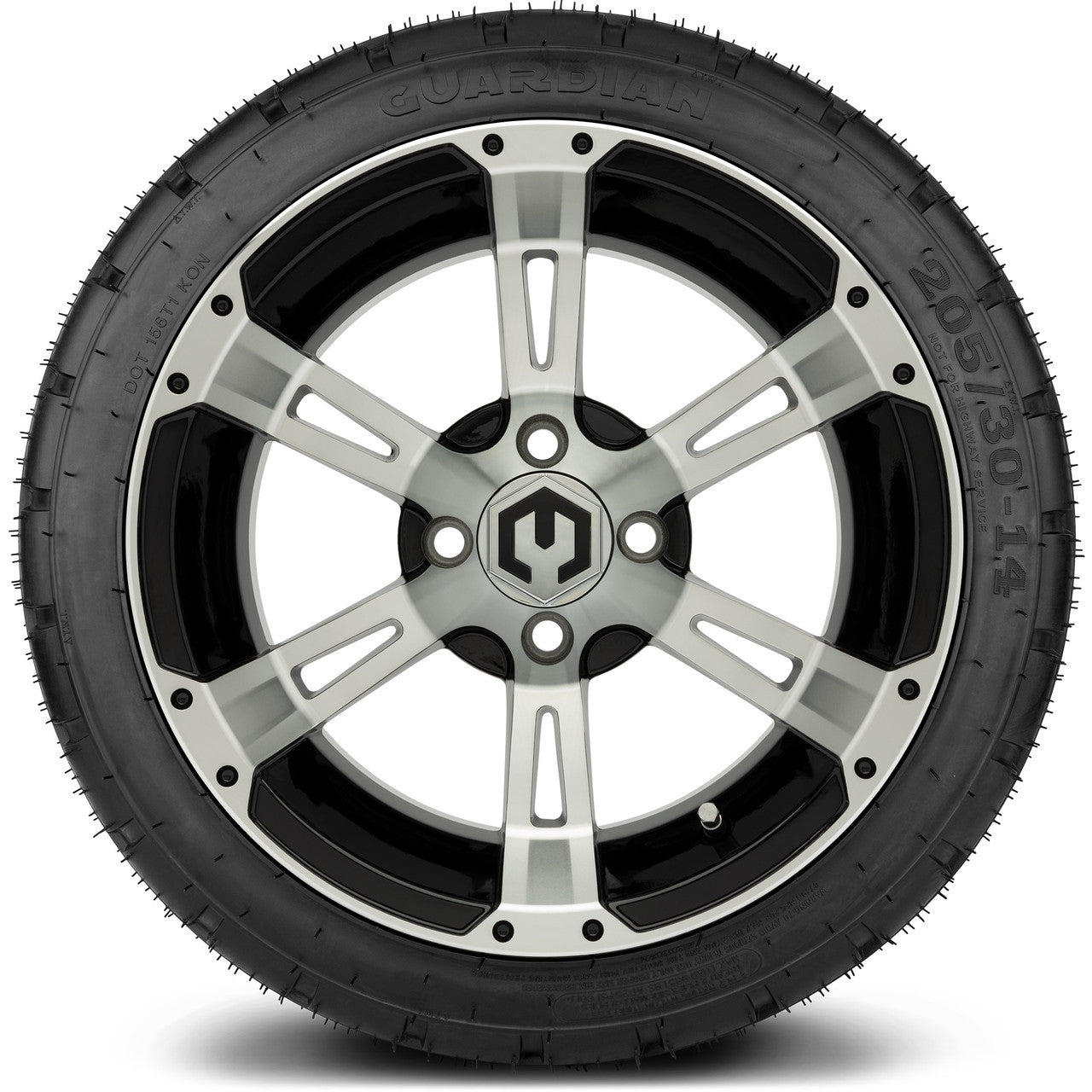 MODZ® 14" Ambush Machined Black Wheels & Street Tires Combo