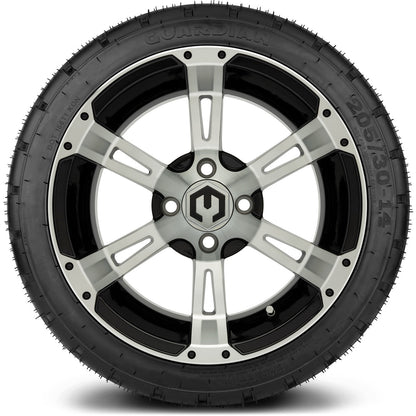 MODZ® 14" Ambush Machined Black Wheels & Street Tires Combo