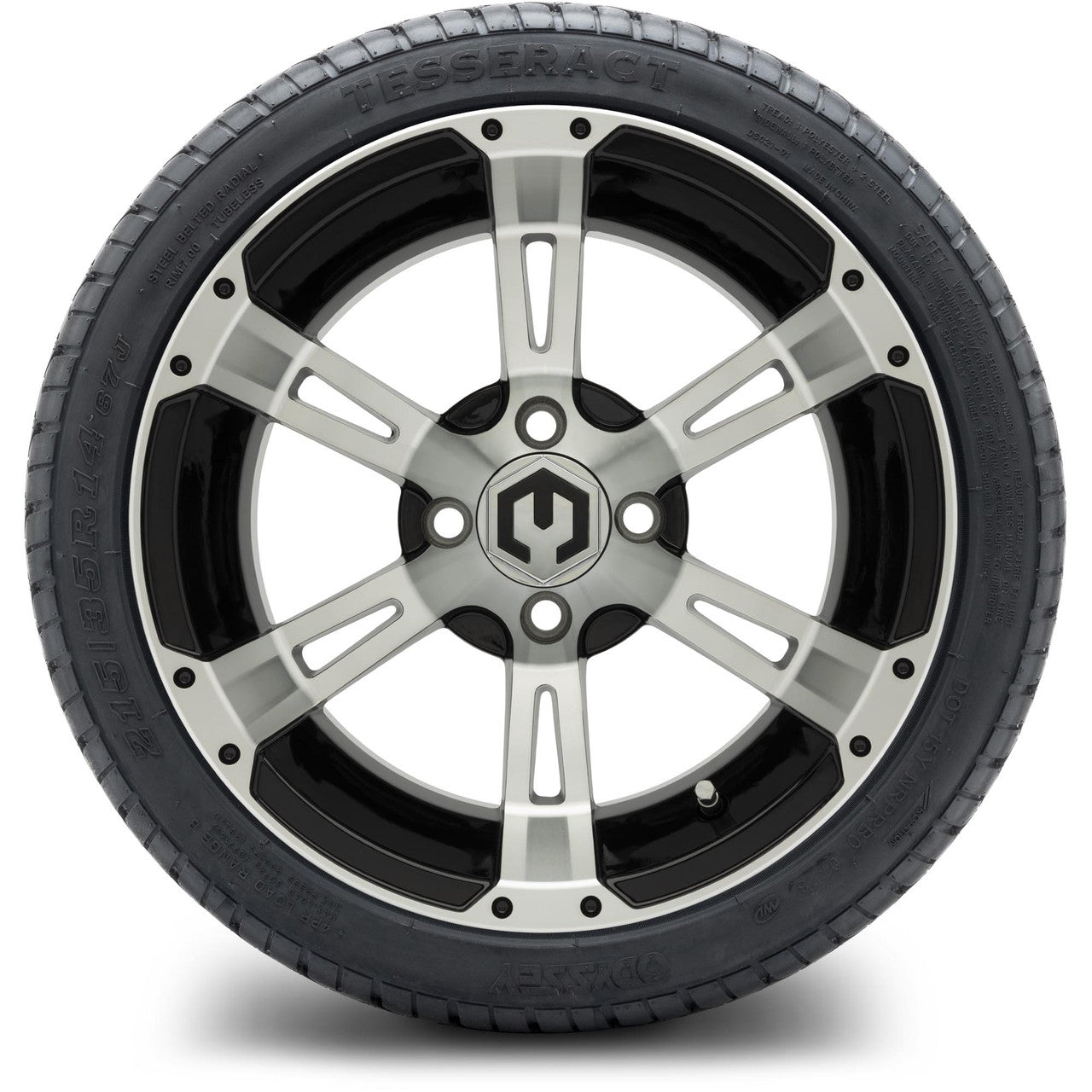 MODZ® 14" Ambush Machined Black Wheels & Street Tires Combo
