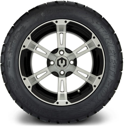 MODZ® 14" Ambush Machined Black Wheels & Street Tires Combo