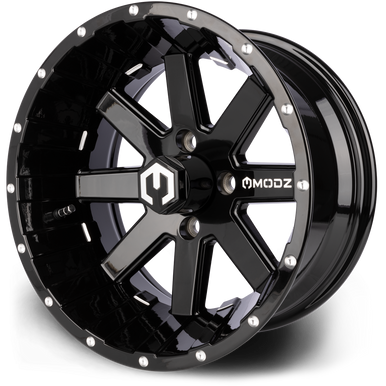 MODZ® Assault Glossy Black 14" Golf Cart Wheel