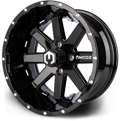 MODZ® Assault Glossy Black 14" Golf Cart Wheel