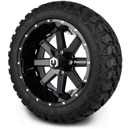 MODZ® 14" Assault Glossy Black with Ball Mill Wheels & Off-Road Tires Combo