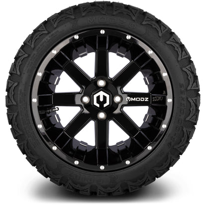 MODZ® 14" Assault Glossy Black with Ball Mill Wheels & Off-Road Tires Combo