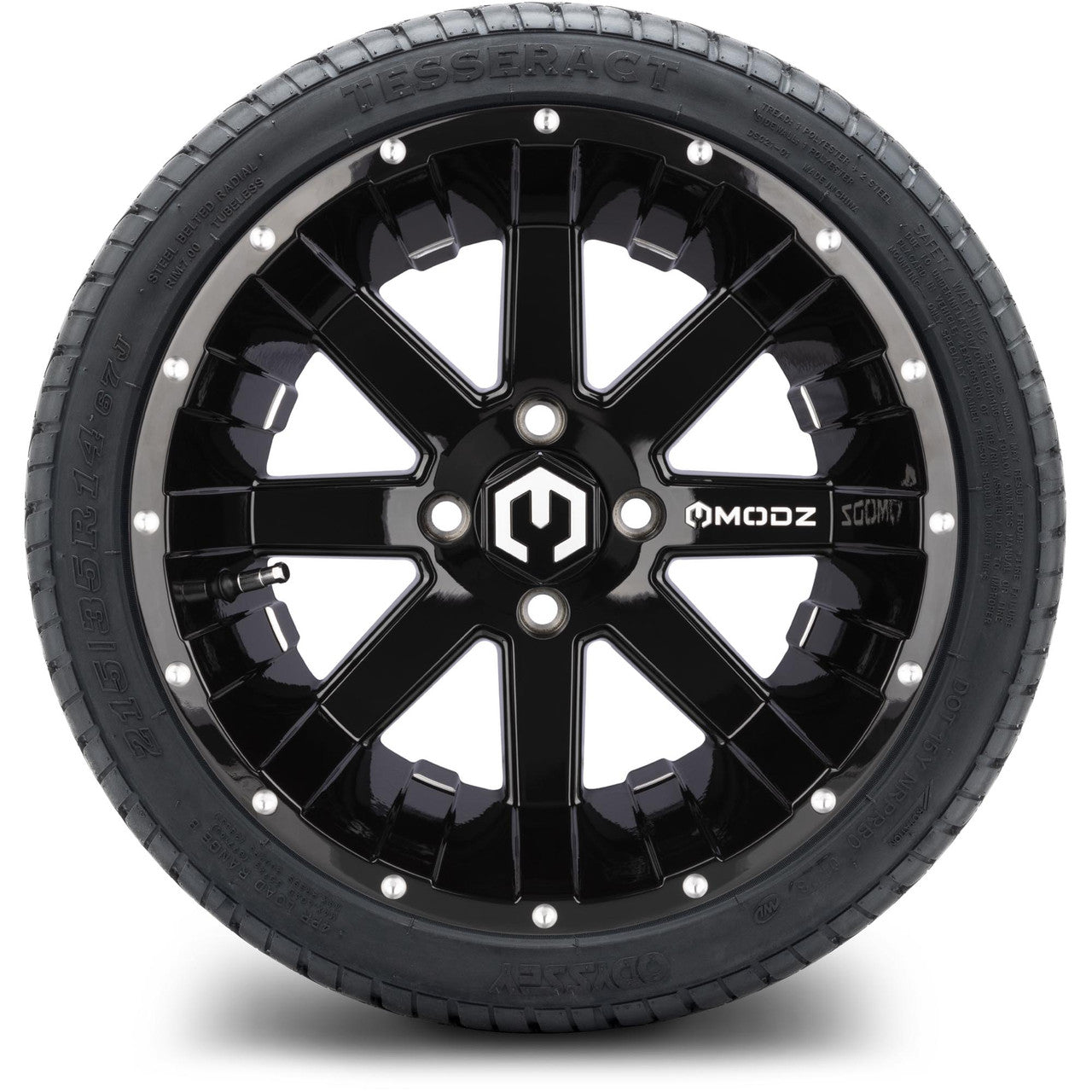 MODZ® 14" Assault Glossy Black with Ball Mill Wheels & Street Tires Combo