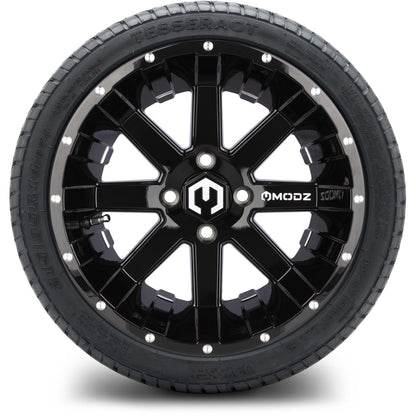 MODZ® 14" Assault Glossy Black with Ball Mill Wheels & Street Tires Combo