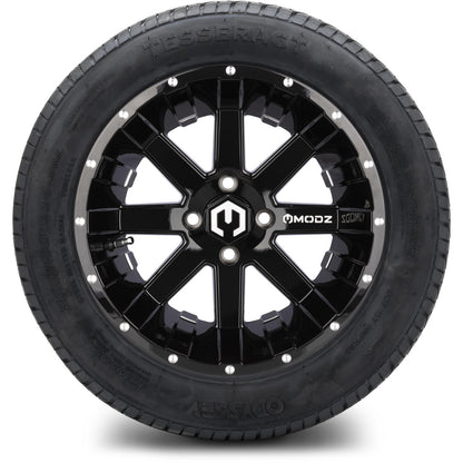 MODZ® 14" Assault Glossy Black with Ball Mill Wheels & Street Tires Combo