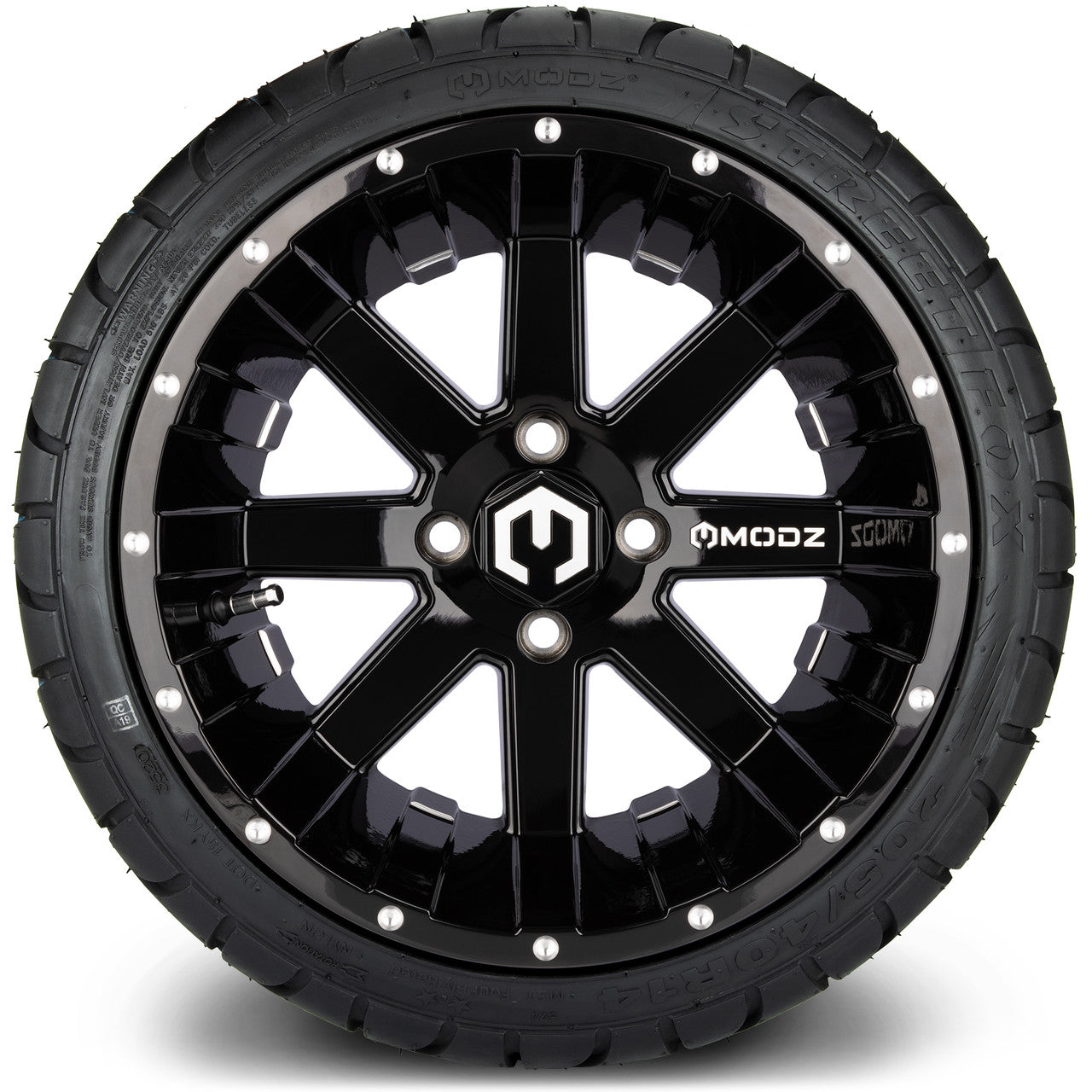 MODZ® 14" Assault Glossy Black with Ball Mill Wheels & Street Tires Combo