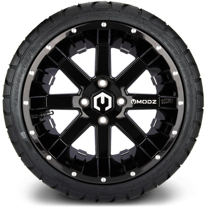 MODZ® 14" Assault Glossy Black with Ball Mill Wheels & Street Tires Combo