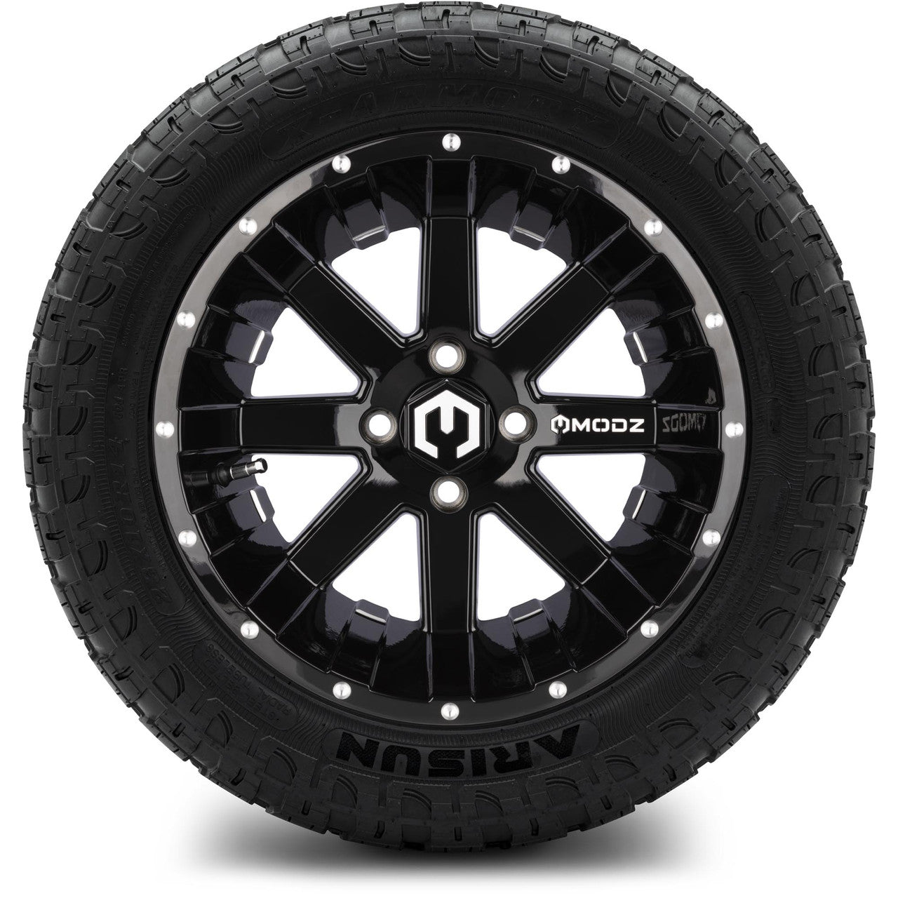 MODZ® 14" Assault Glossy Black with Ball Mill Wheels & Off-Road Tires Combo