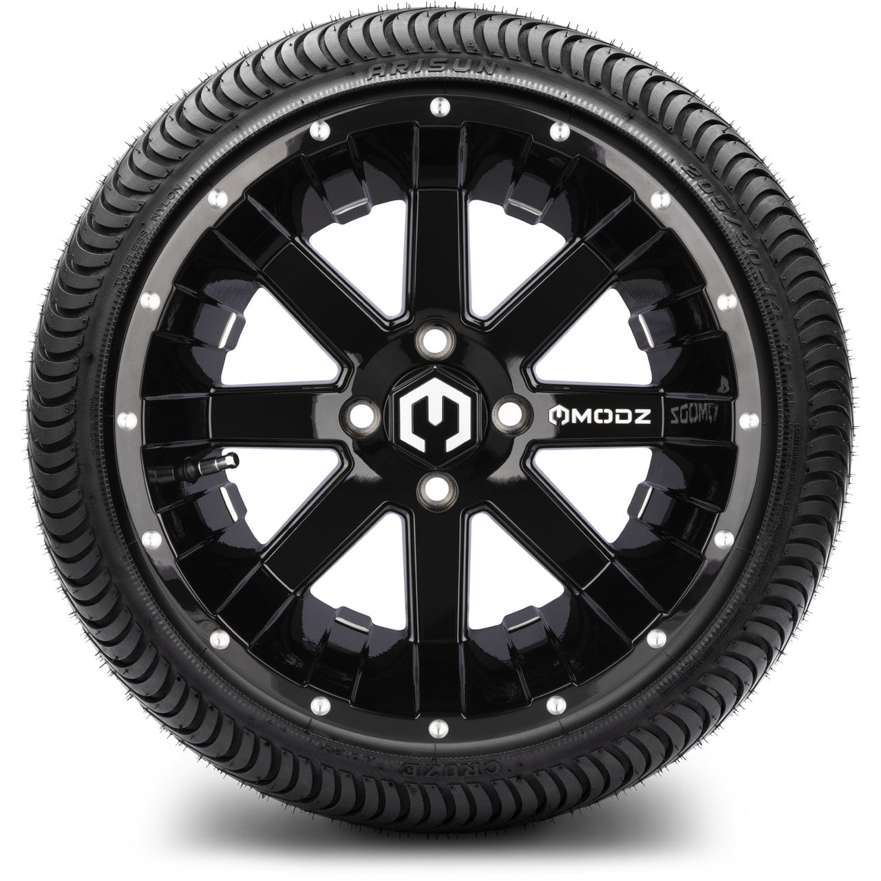 MODZ® 14" Assault Glossy Black with Ball Mill Wheels & Street Tires Combo