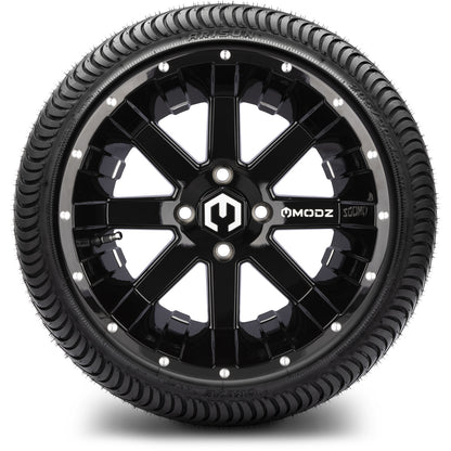 MODZ® 14" Assault Glossy Black with Ball Mill Wheels & Street Tires Combo