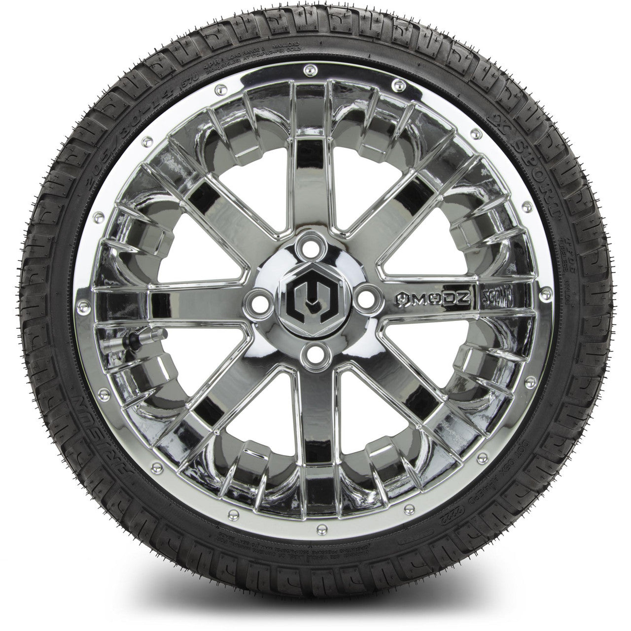 MODZ® 14" Assault Chrome Wheels & Street Tires Combo