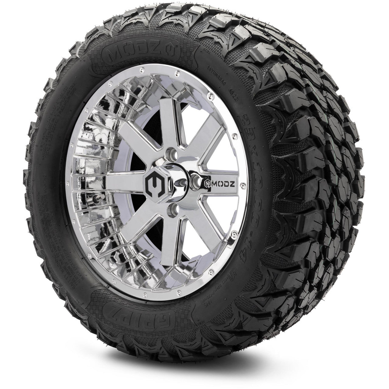 MODZ® 14" Assault Chrome Wheels & Off-Road Tires Combo