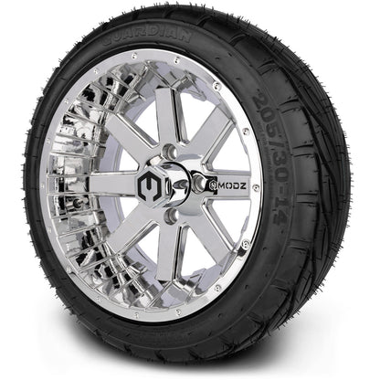 MODZ® 14" Assault Chrome Wheels & Street Tires Combo