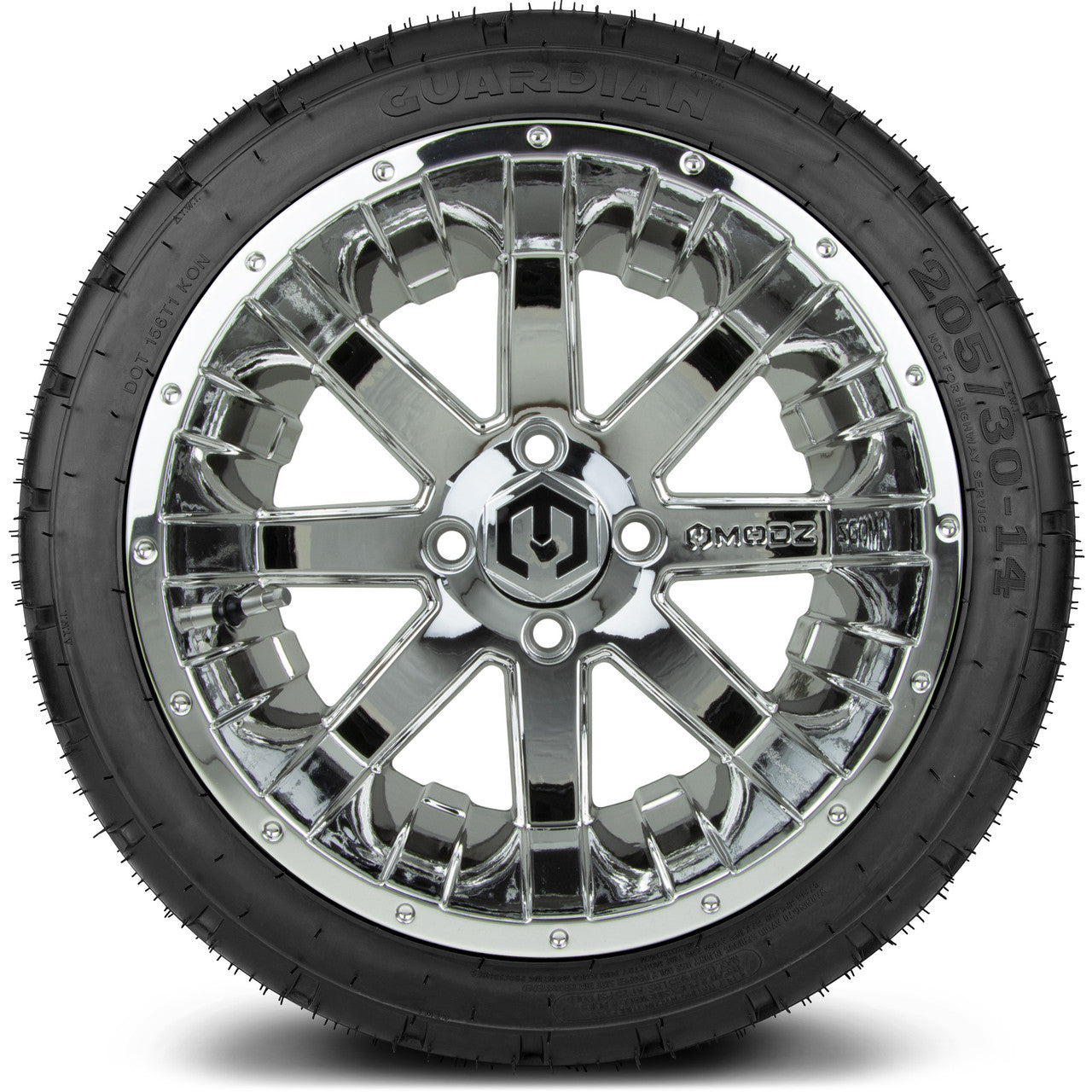 MODZ® 14" Assault Chrome Wheels & Street Tires Combo