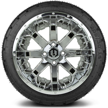 MODZ® 14" Assault Chrome Wheels & Street Tires Combo