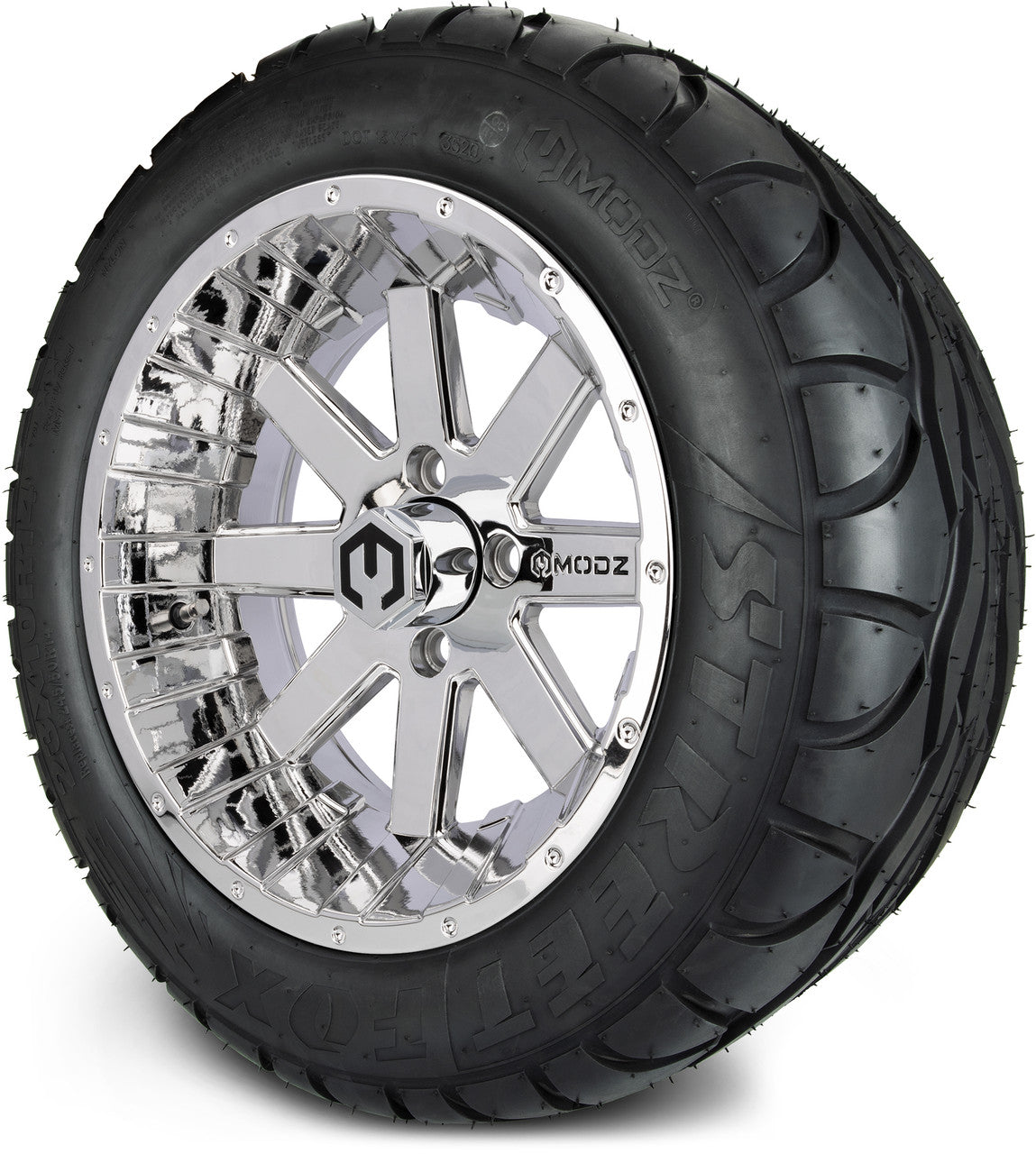 MODZ® 14" Assault Chrome Wheels & Street Tires Combo