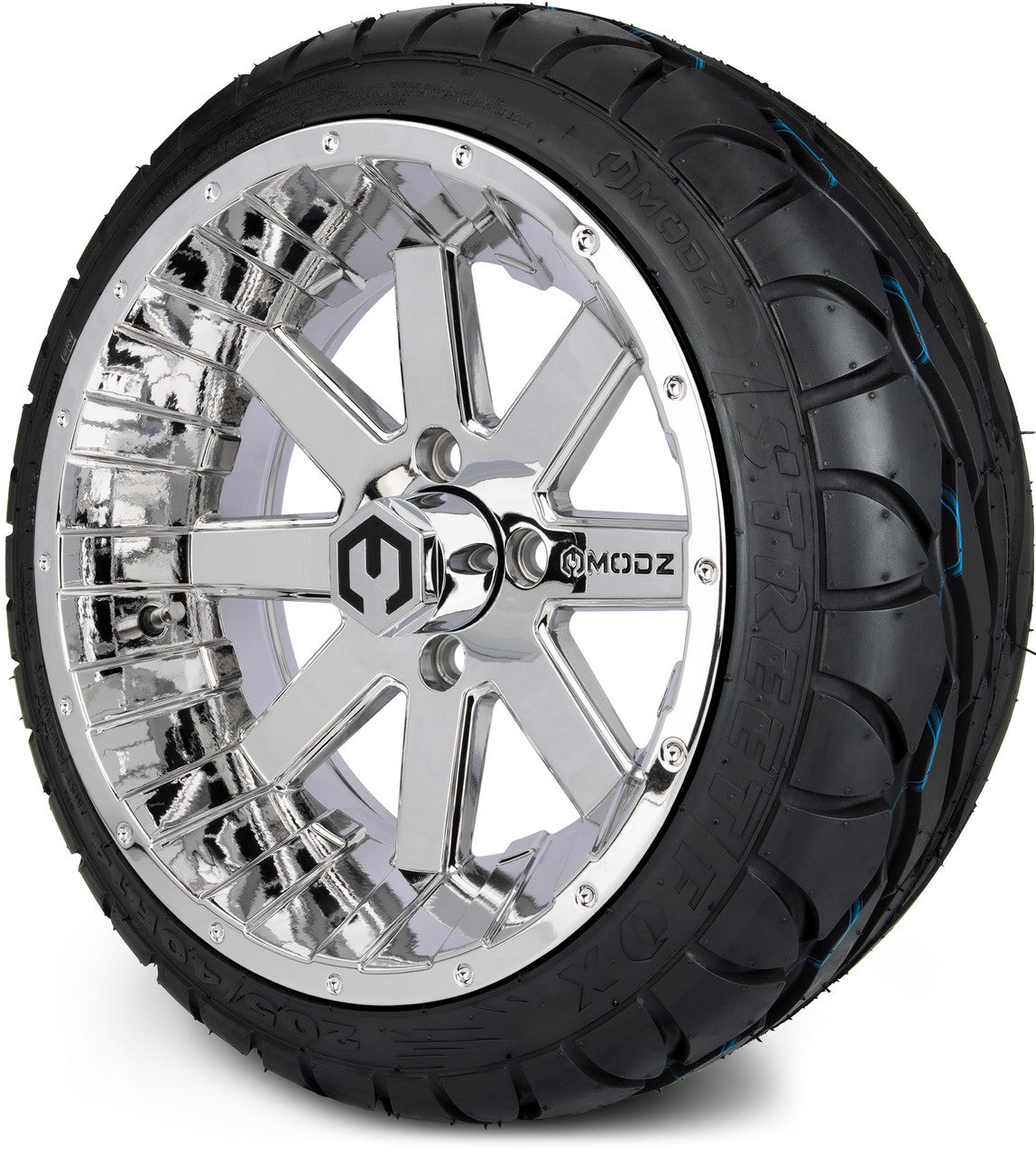 MODZ® 14" Assault Chrome Wheels & Street Tires Combo