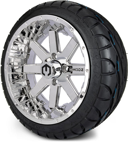 MODZ® 14" Assault Chrome Wheels & Street Tires Combo