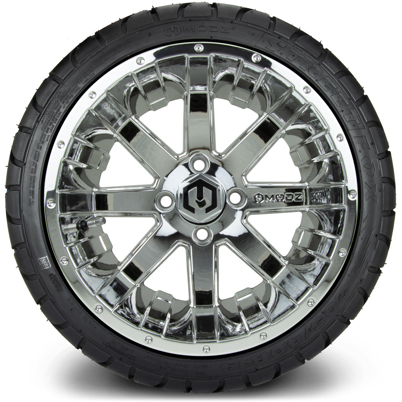 MODZ® 14" Assault Chrome Wheels & Street Tires Combo