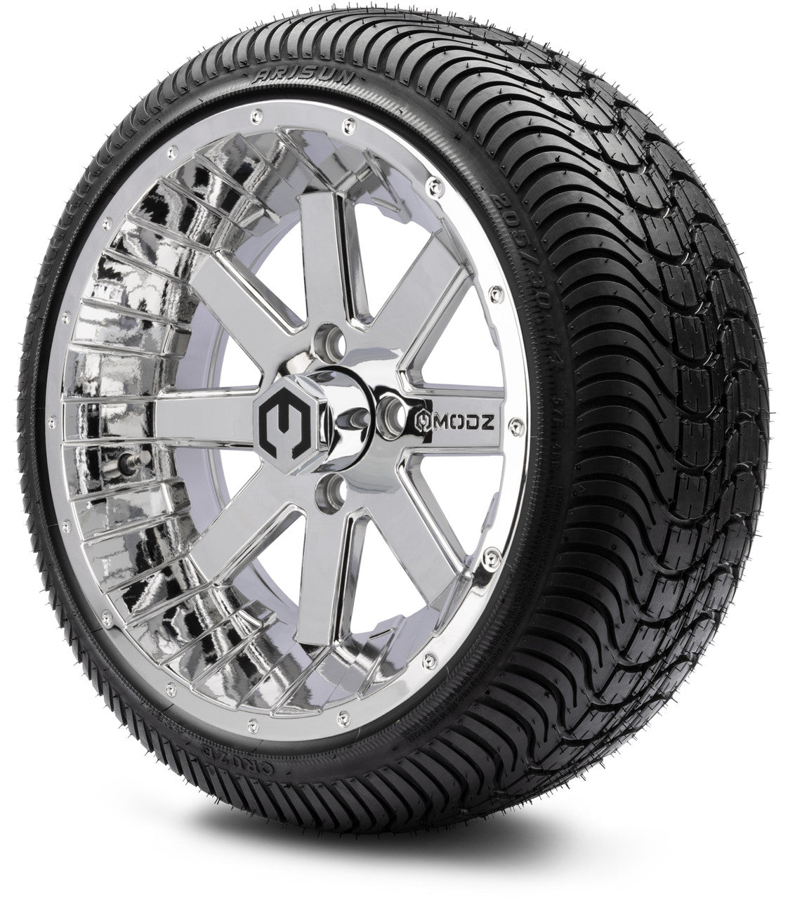 MODZ® 14" Assault Chrome Wheels & Street Tires Combo
