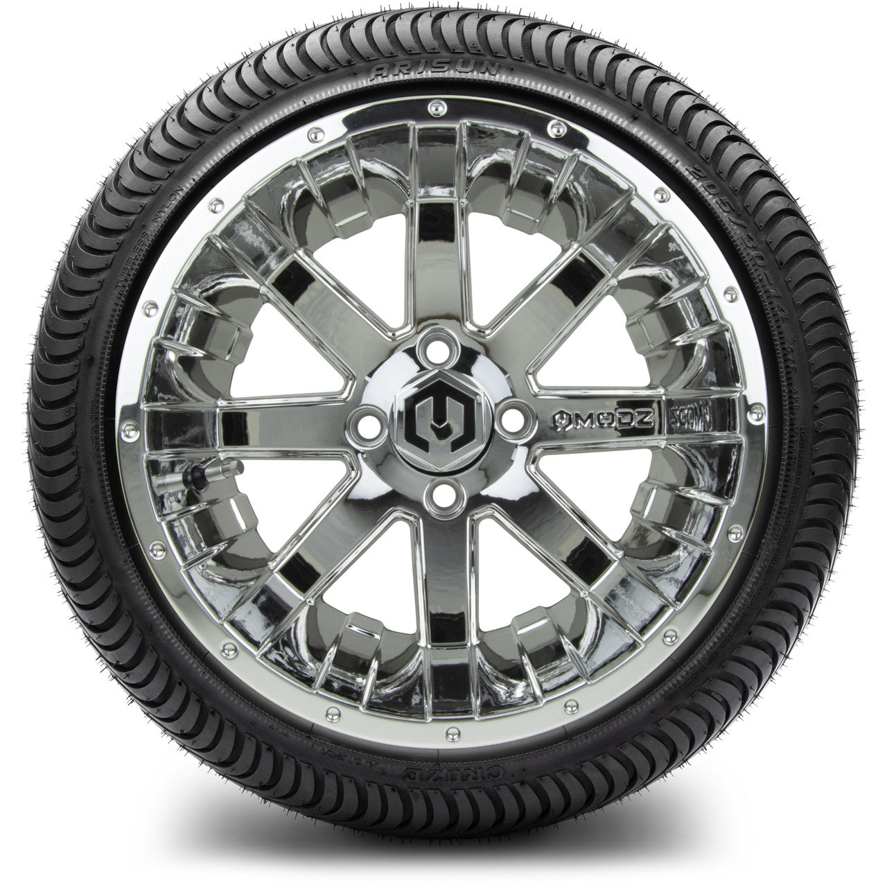 MODZ® 14" Assault Chrome Wheels & Street Tires Combo
