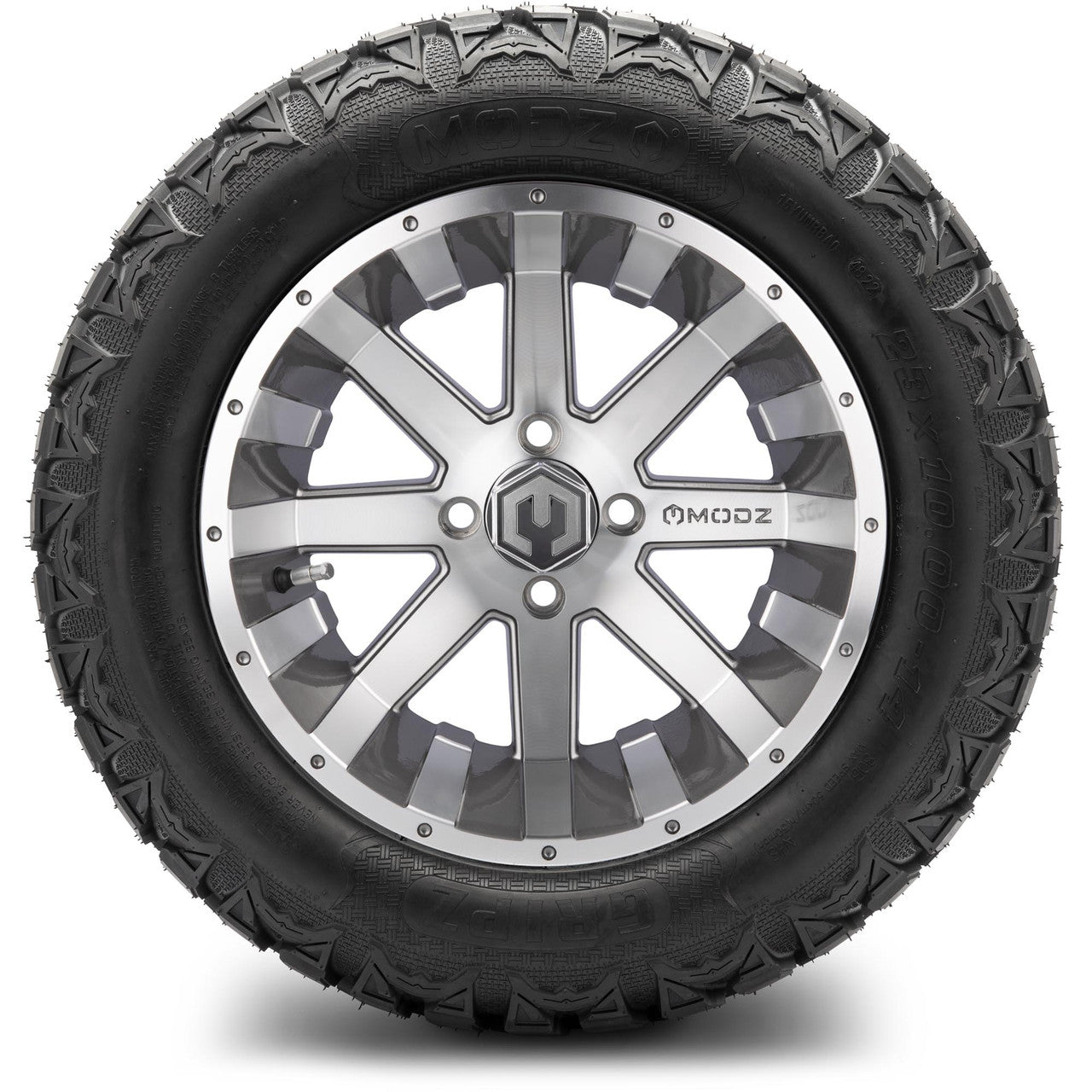 MODZ® 14" Assault Machined Gunmetal Wheels & Off-Road Tires Combo