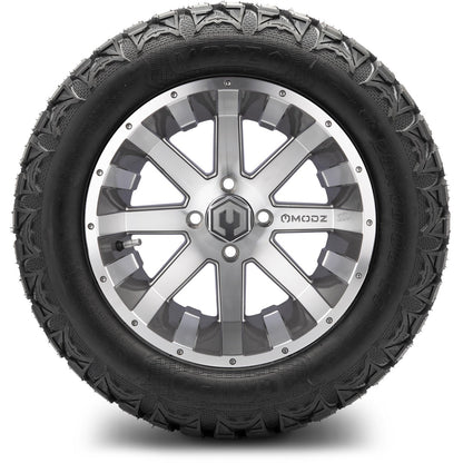 MODZ® 14" Assault Machined Gunmetal Wheels & Off-Road Tires Combo