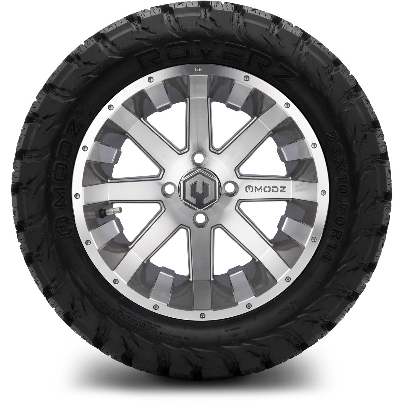 MODZ® 14" Assault Machined Gunmetal Wheels & Off-Road Tires Combo