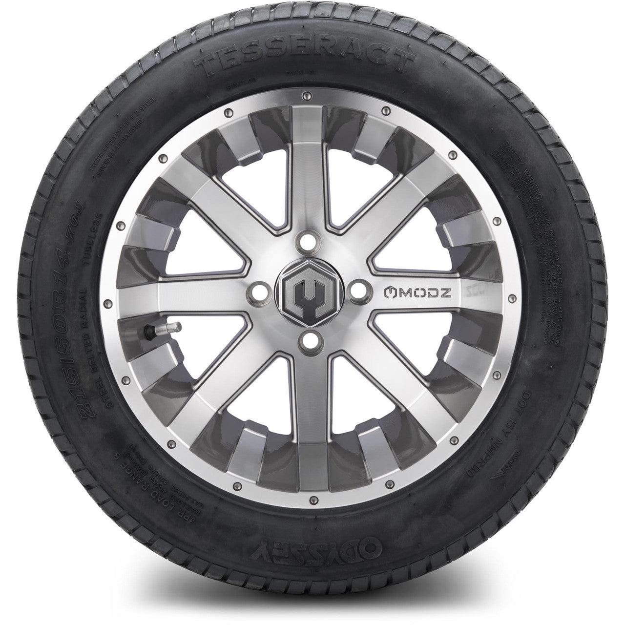 MODZ® 14" Assault Machined Gunmetal Wheels & Street Tires Combo