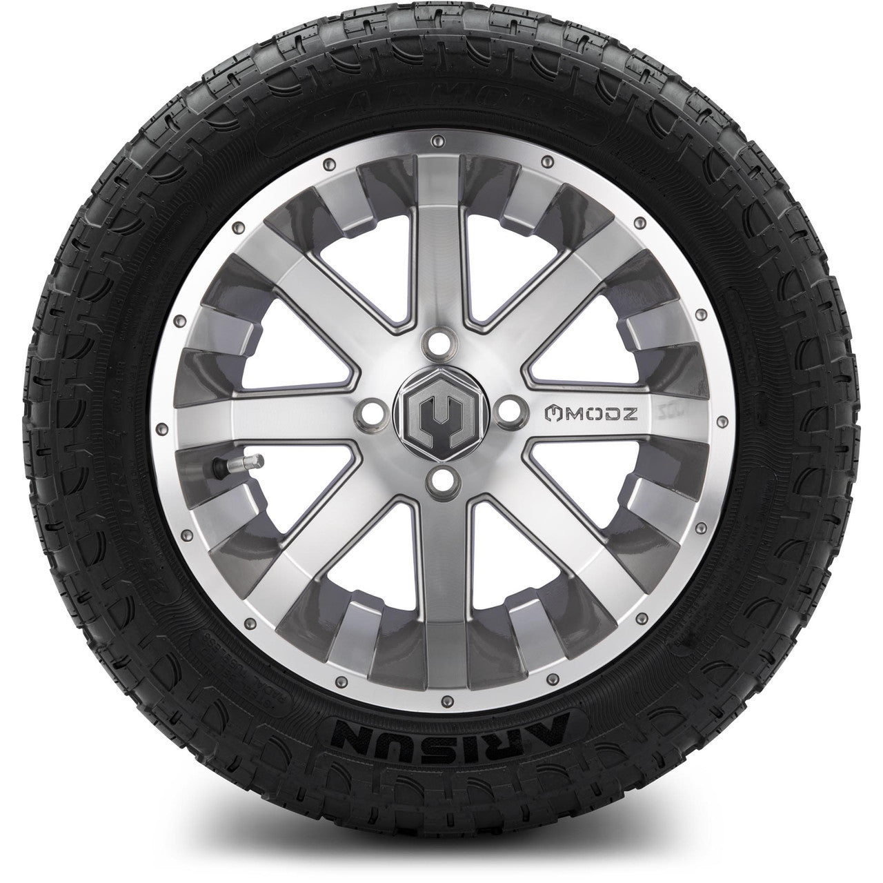 MODZ® 14" Assault Machined Gunmetal Wheels & Off-Road Tires Combo
