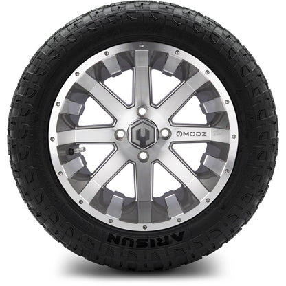MODZ® 14" Assault Machined Gunmetal Wheels & Off-Road Tires Combo
