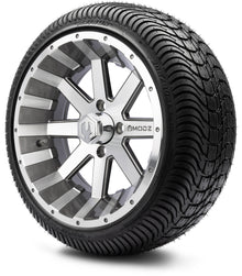 MODZ® 14" Assault Machined Gunmetal Wheels & Street Tires Combo