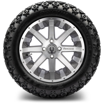 MODZ® 14" Assault Machined Gunmetal Wheels & Off-Road Tires Combo