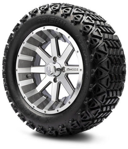 MODZ® 14" Assault Machined Gunmetal Wheels & Off-Road Tires Combo