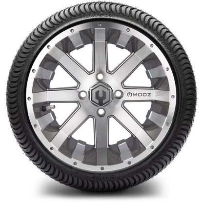 MODZ® 14" Assault Machined Gunmetal Wheels & Street Tires Combo