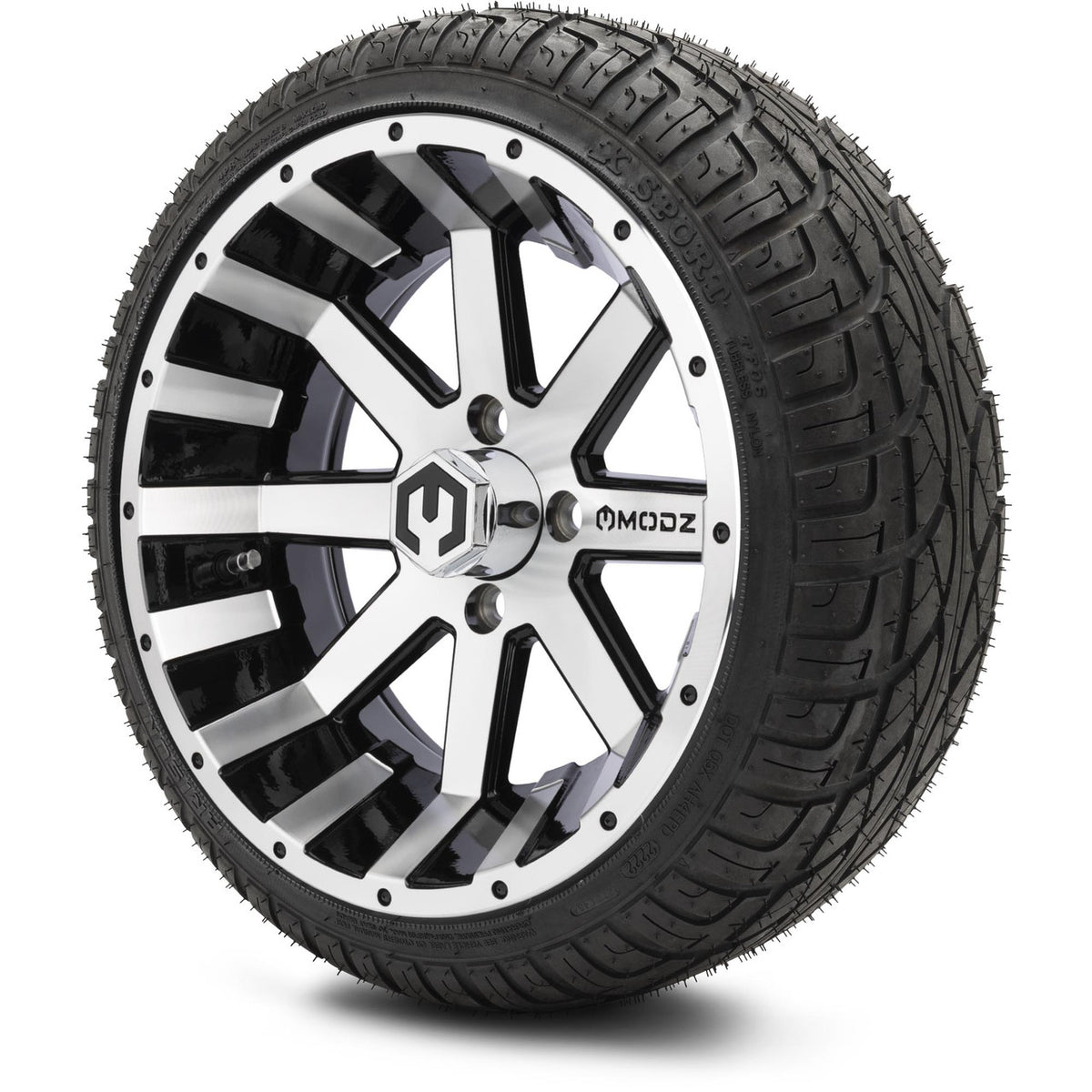 MODZ® 14" Assault Machined Black Wheels & Street Tires Combo