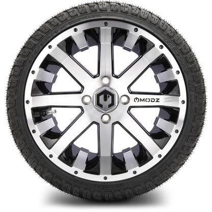 MODZ® 14" Assault Machined Black Wheels & Street Tires Combo