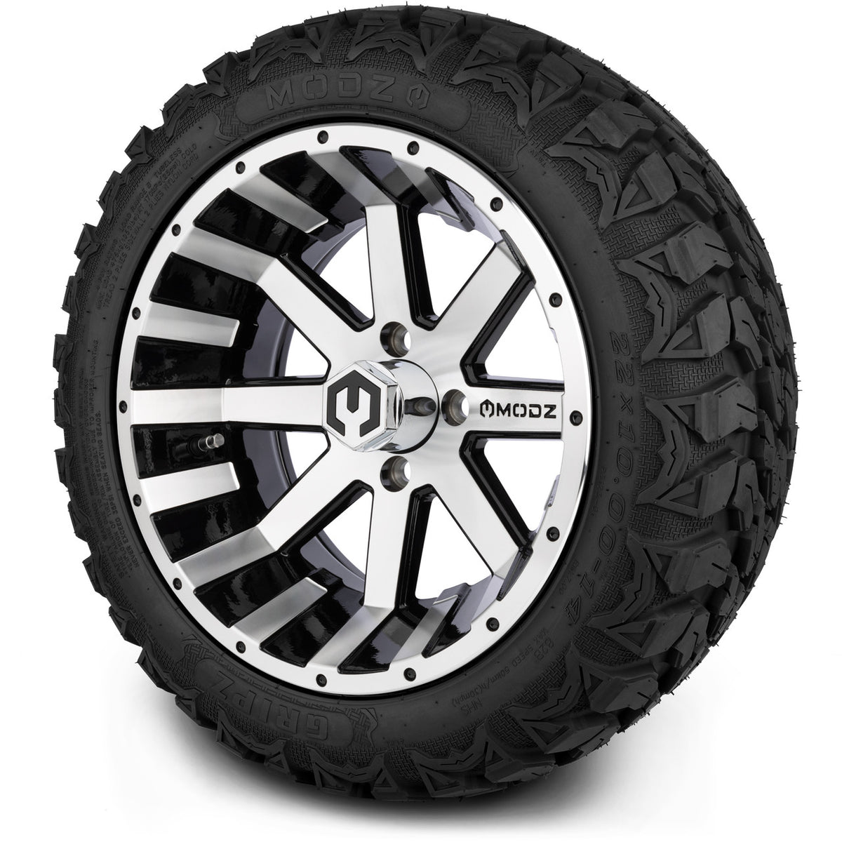 MODZ® 14" Assault Machined Black Wheels & Off-Road Tires Combo