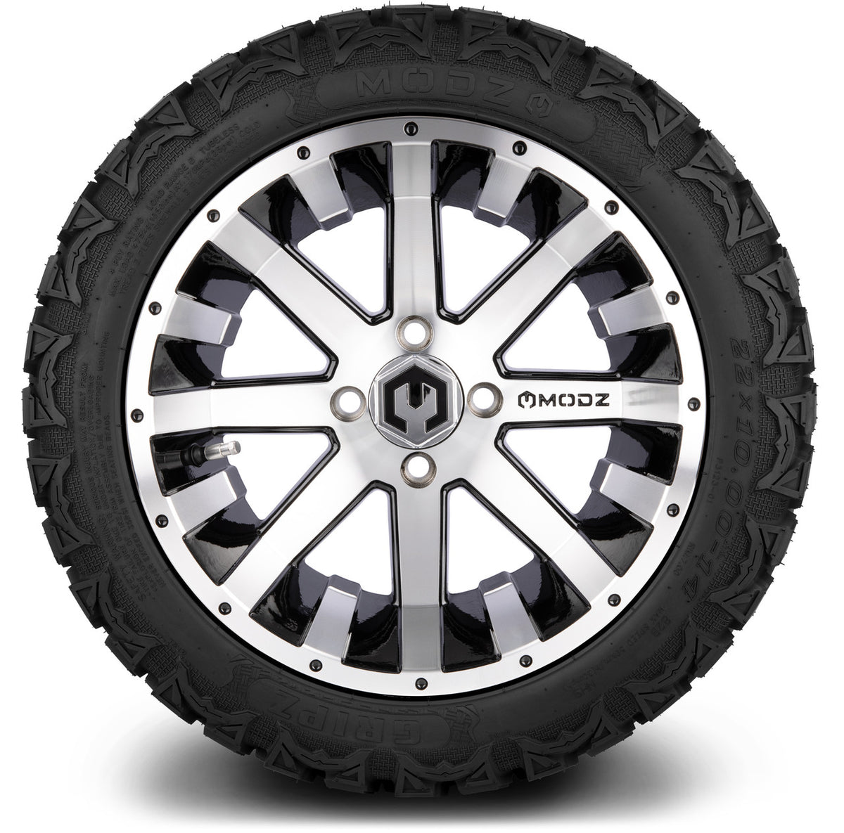 MODZ® 14" Assault Machined Black Wheels & Off-Road Tires Combo